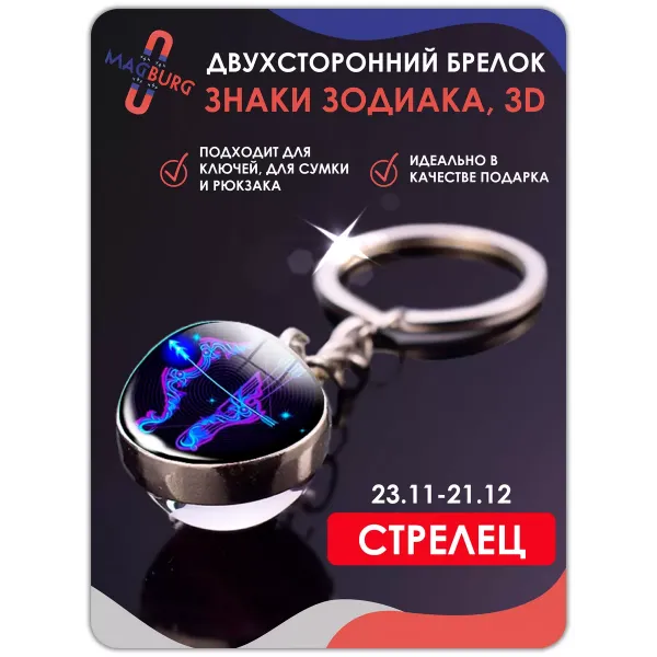 Брелок для ключей Знаки зодиака 3D Лев