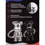Брелок для ключей металлический Медведь серебро Брелок для ключей металлический Медведь серебро