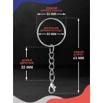 Кольцо для ключей и брелоков с цепочкой и карабином 1 шт серебро