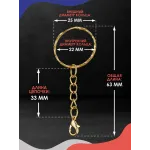 Кольцо для ключей и брелоков с цепочкой и карабином. Рифленое. 1 шт золото