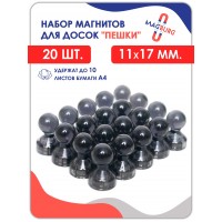 Набор канцелярских магнитов для магнитных досок 20 шт. черные