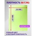 Цветная бумага двусторонняя А4 100 листов Светло зеленый