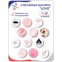 Стеклянные магниты на холодильник 3D Арт LOVE