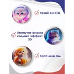 Стеклянные магниты на холодильник 3D Котята