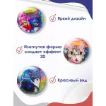 Стеклянные магниты на холодильник 3D Кошки