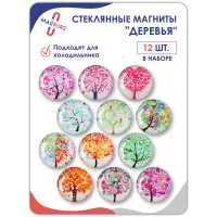 Стеклянные магниты на холодильник 3D Деревья