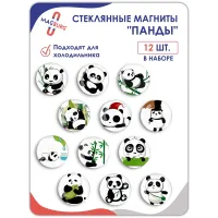 Стеклянные магниты на холодильник 3D ПАНДА