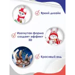 Стеклянные магниты на холодильник 3D Новогодние зайчики Стеклянные магниты на холодильник 3D Новогодние зайчики