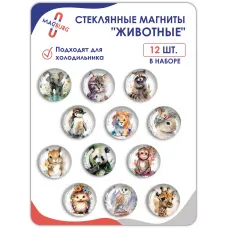 Стеклянные магниты на холодильник 3D Зверюшки Стеклянные магниты на холодильник 3D Зверюшки